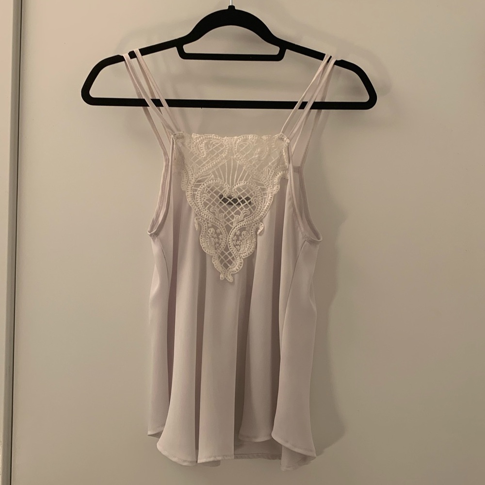 Lace Front White Shirt